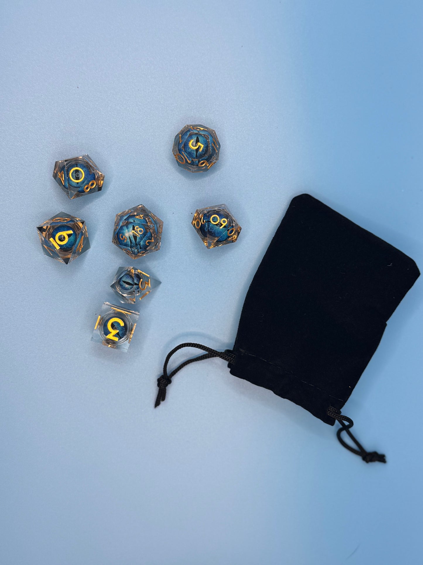 Liquid Core Dragon Eye Dice sets. Choose from a variety of colours!
