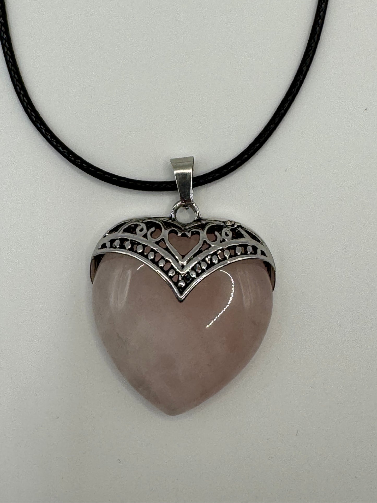 Gothic heart shaped stone pendant