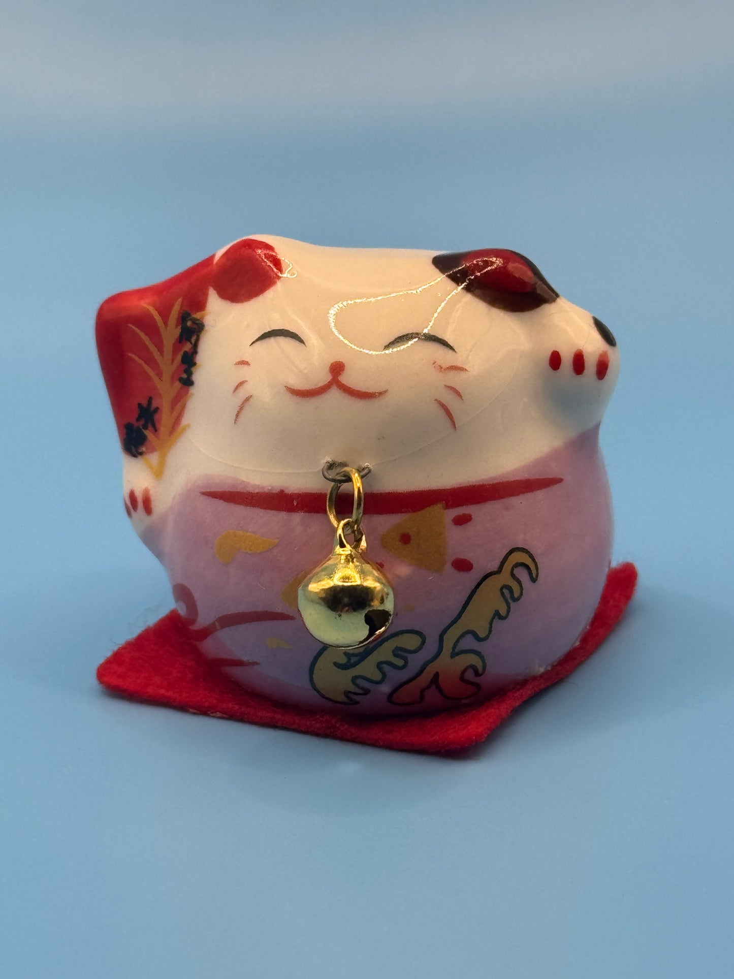 Miniature Ceramic Maneki Neko Cat Figurines
