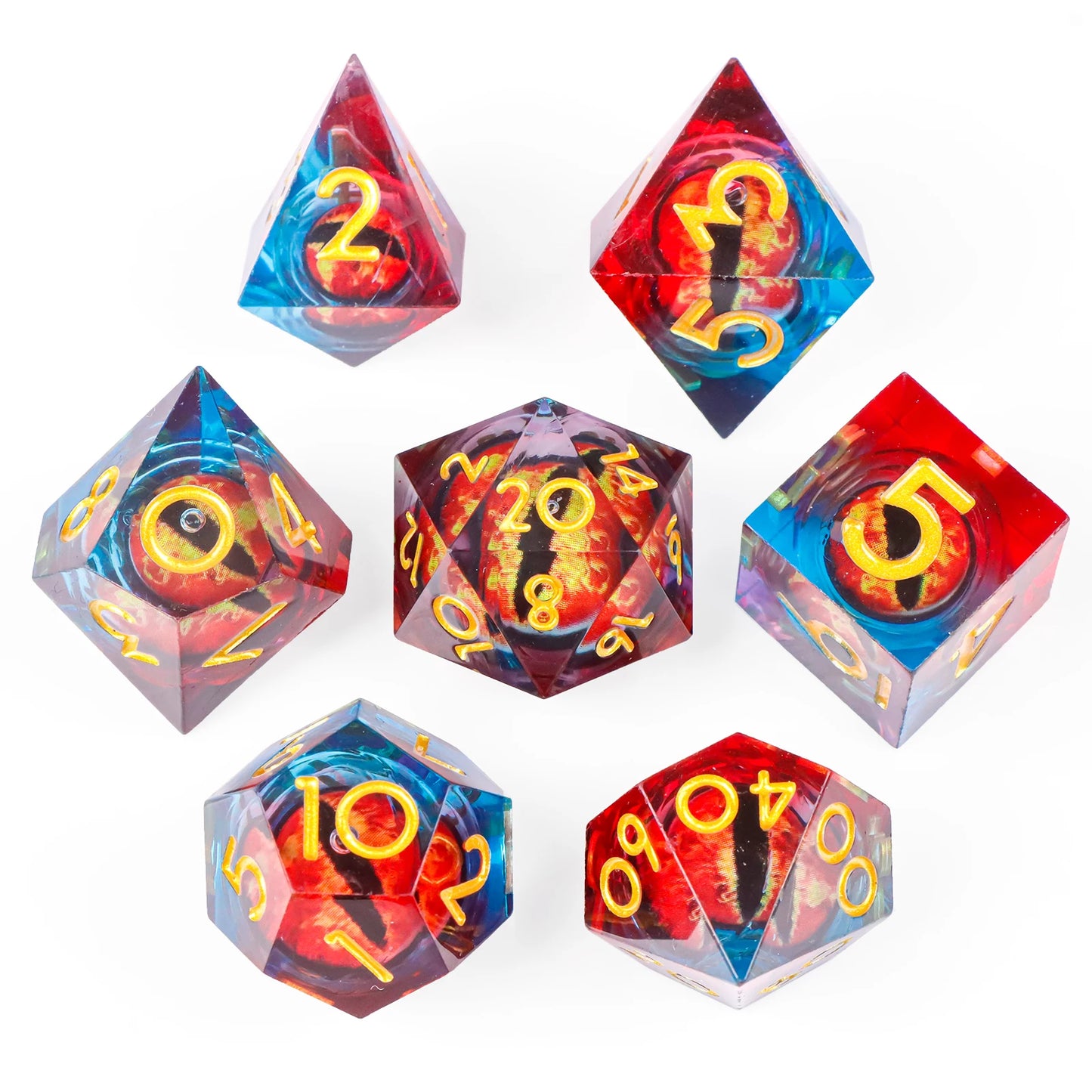 Liquid Core Dragon Eye Dice sets. Choose from a variety of colours!
