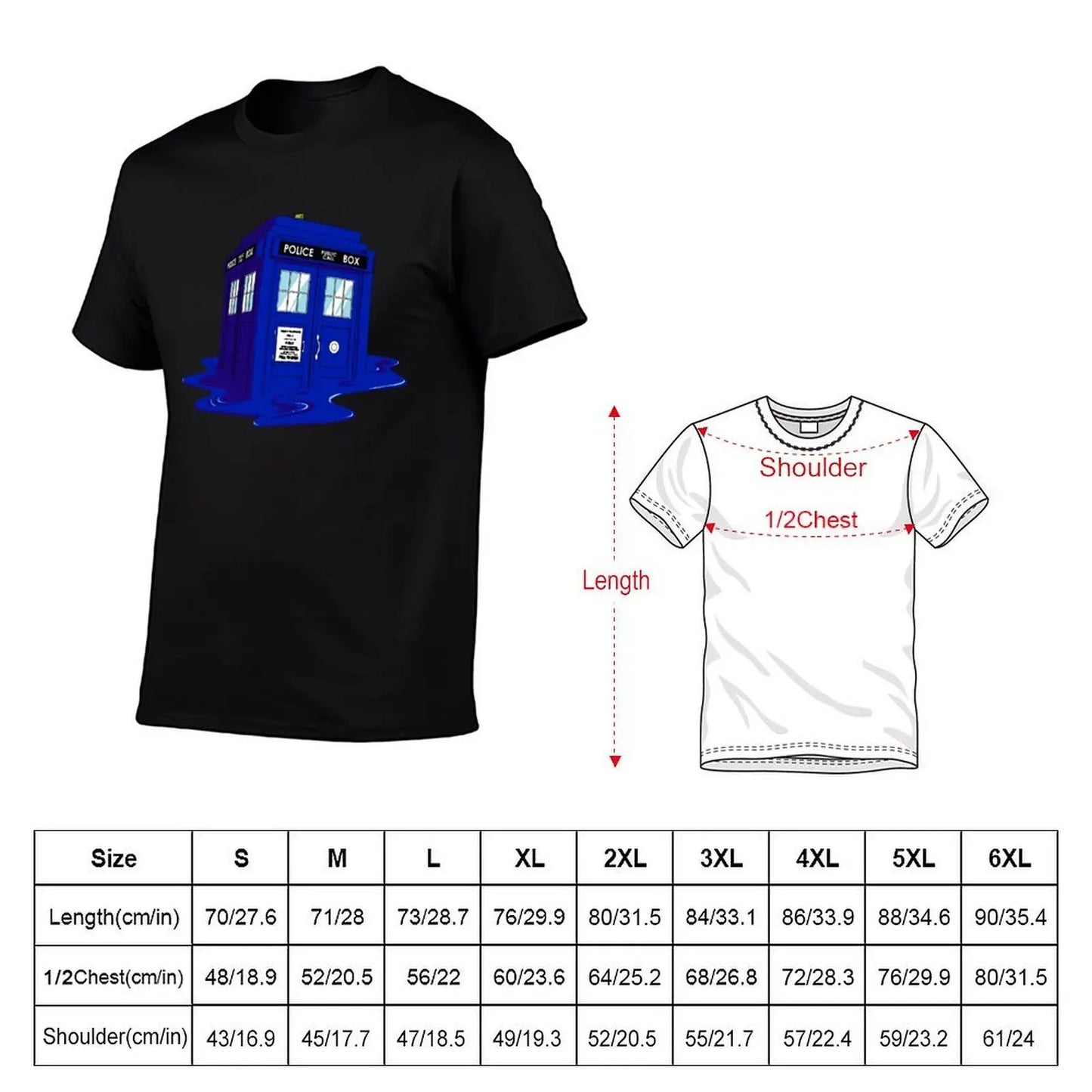 Dr Who Melting Time Machine T-Shirt.
