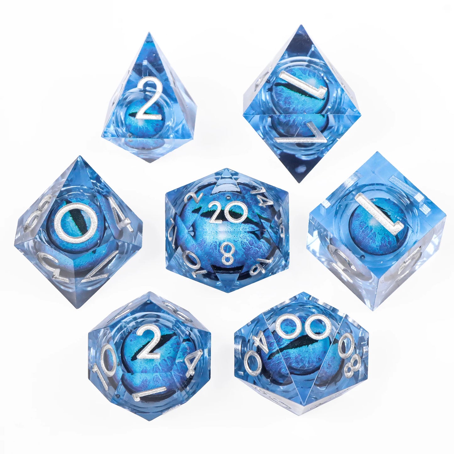 Liquid Core Dragon Eye Dice sets. Choose from a variety of colours!