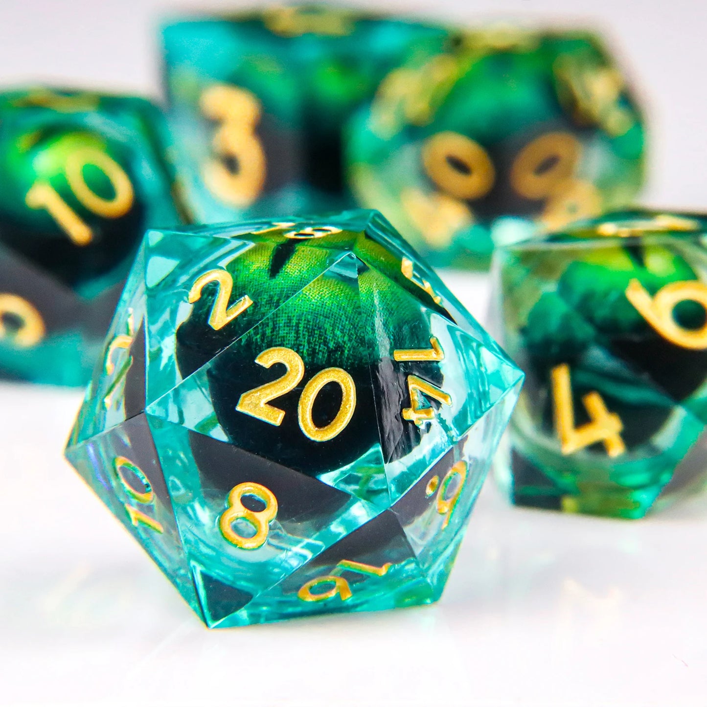 Liquid Core Dragon Eye Dice sets. Choose from a variety of colours!