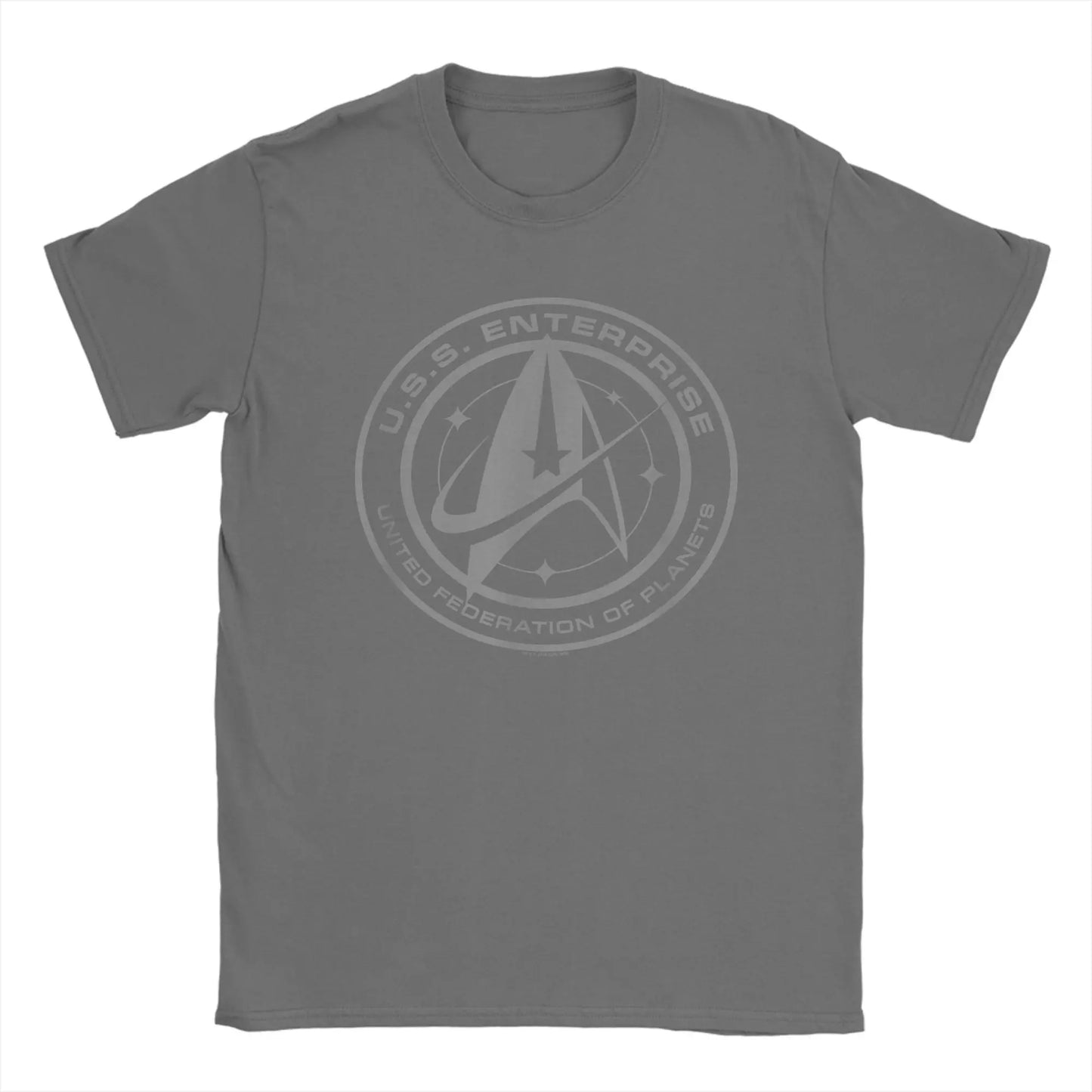 Star Trek Discovery Enterprise Crest T-Shirt for Men. Round Collar 100% Cotton Short Sleeve Tees