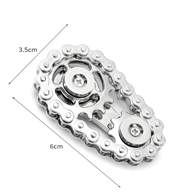 Metal Gear Chain fidget spinner. A different type of fidget and stim toy. Cool and satisfying.