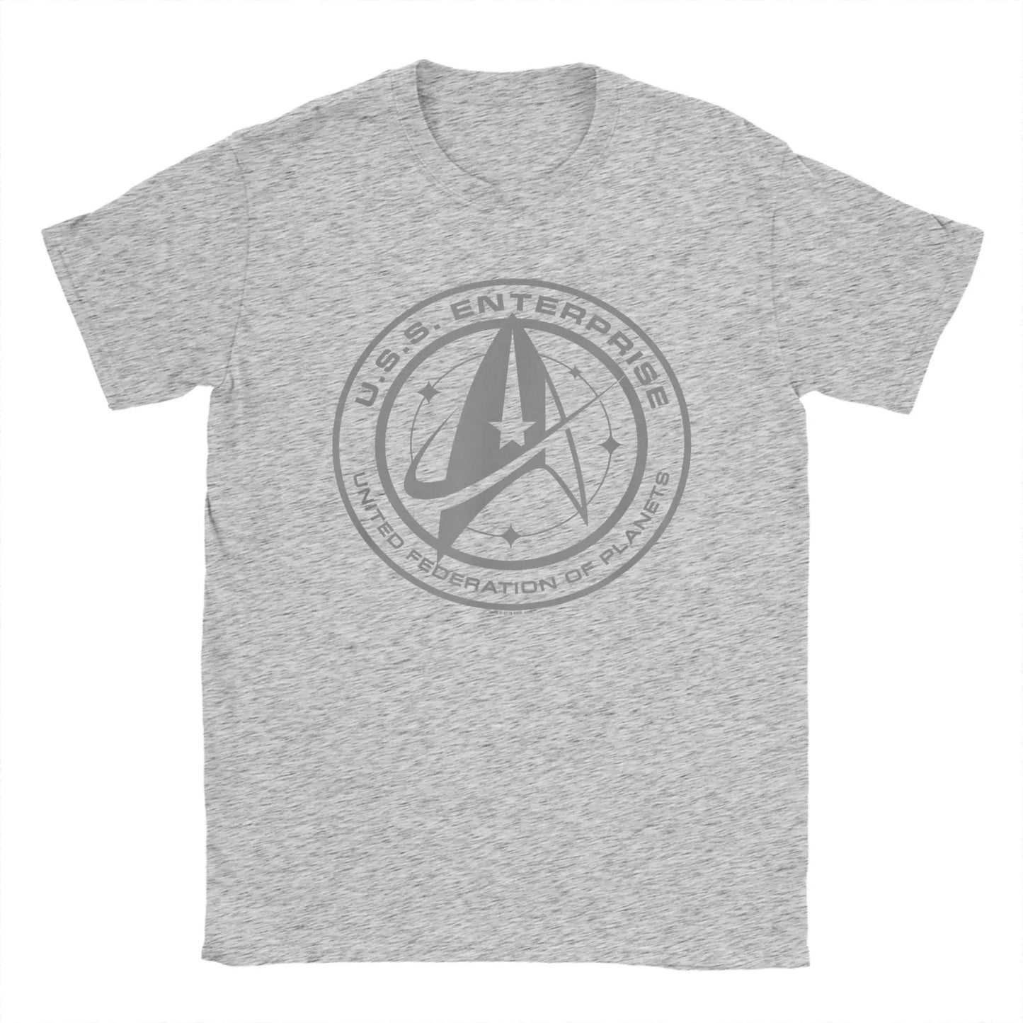 Star Trek Discovery Enterprise Crest T-Shirt for Men. Round Collar 100% Cotton Short Sleeve Tees