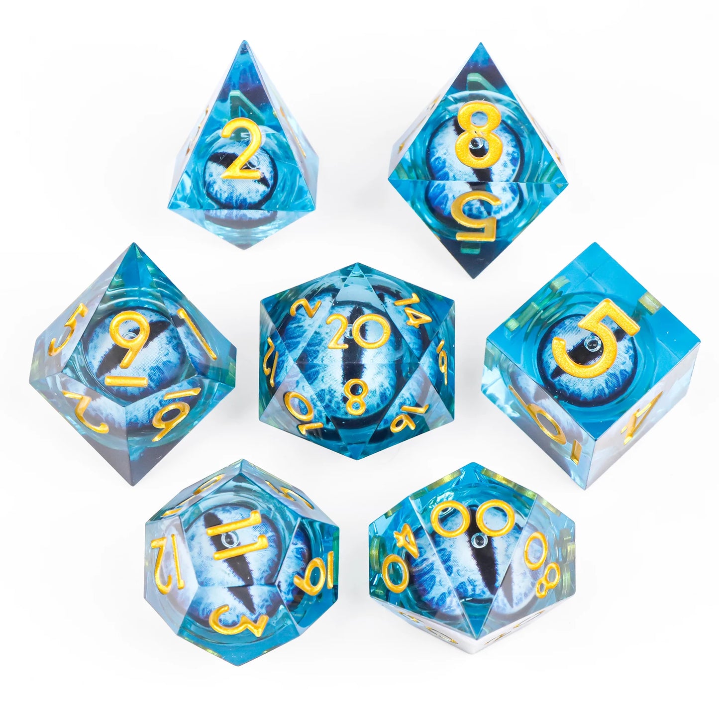 Liquid Core Dragon Eye Dice sets. Choose from a variety of colours!