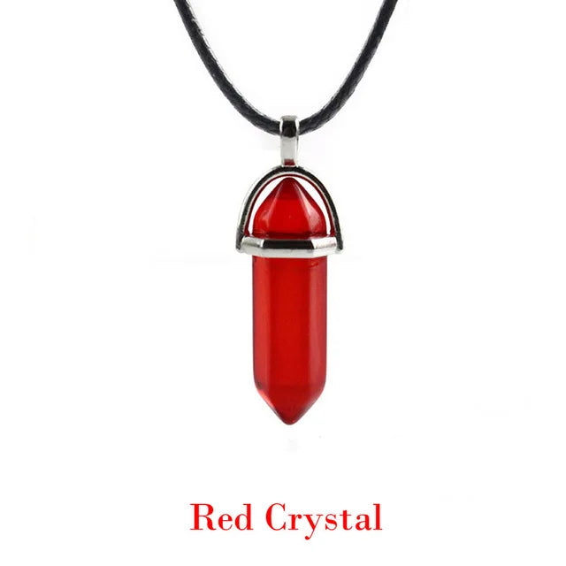 Hexagonal Rod Natural Stone or Synthetic Gemstone Chrystal Pendants. Lovely simple stone pendant for all types of geeks!