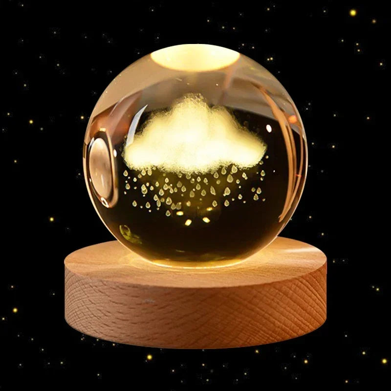 Illuminate you desk, bookshelf or night stand with one of these cool 6cm 3D Crystal globe lights. Choose from a variety of themes such as the Moon, Saturn, the Galaxy and the Solar System.