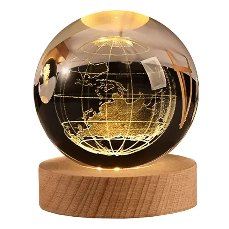 Illuminate you desk, bookshelf or night stand with one of these cool 6cm 3D Crystal globe lights. Choose from a variety of themes such as the Moon, Saturn, the Galaxy and the Solar System.