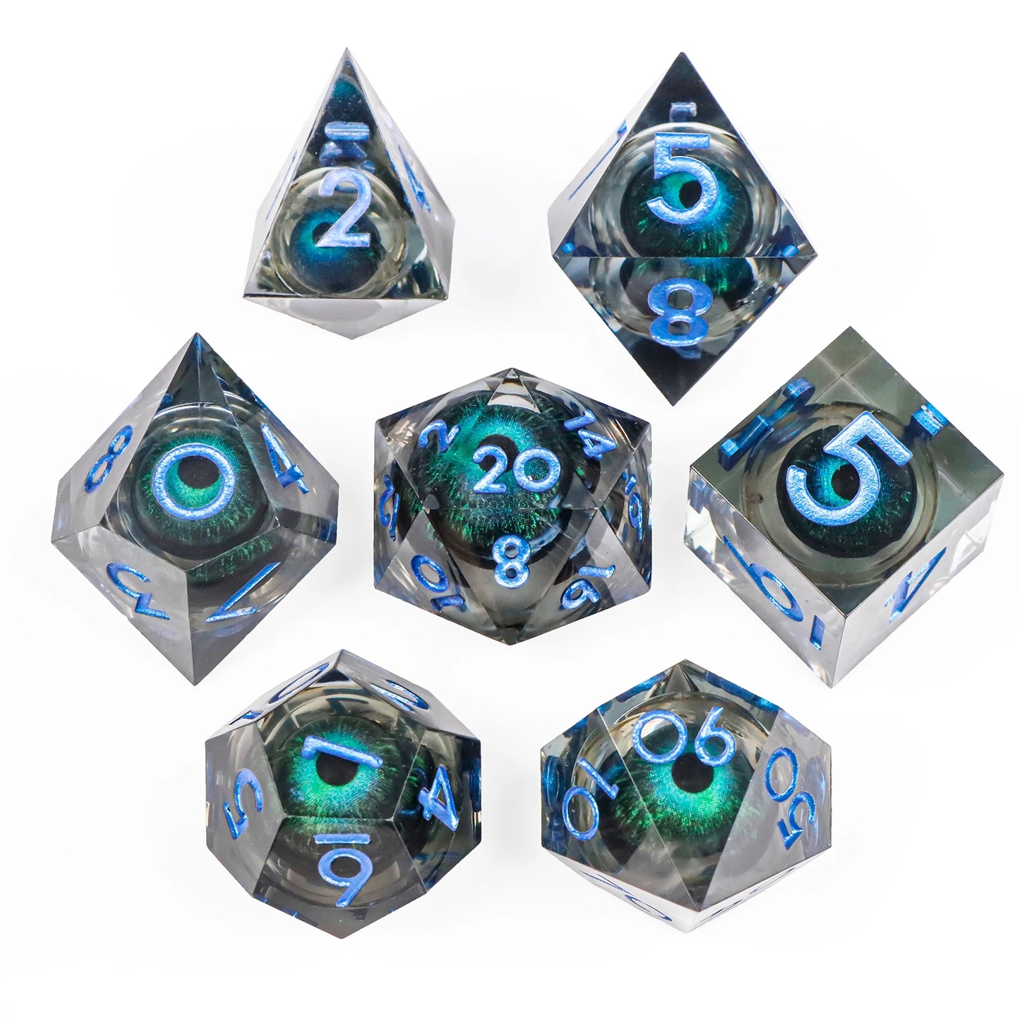 Liquid Core Dragon Eye Dice sets. Choose from a variety of colours!