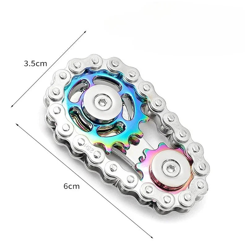 Metal Gear Chain fidget spinner. A different type of fidget and stim toy. Cool and satisfying.
