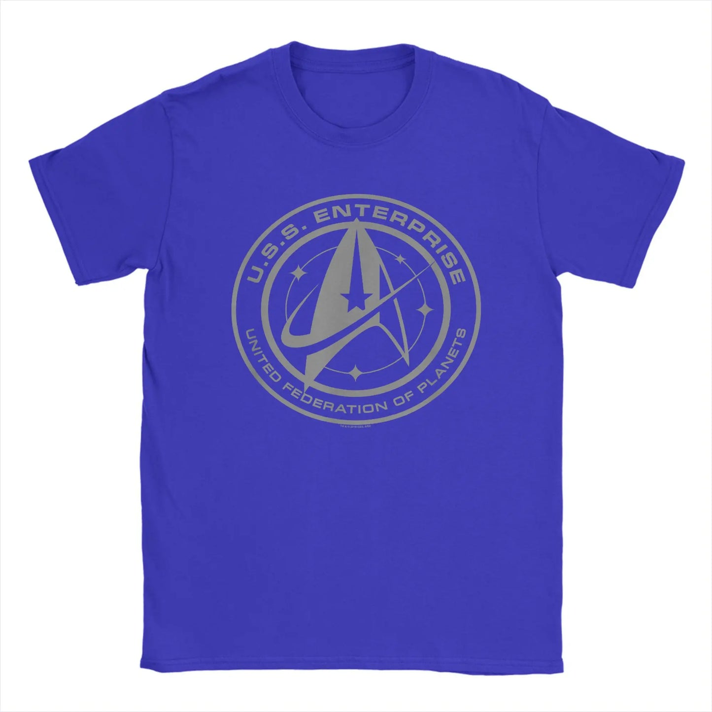 Star Trek Discovery Enterprise Crest T-Shirt for Men. Round Collar 100% Cotton Short Sleeve Tees