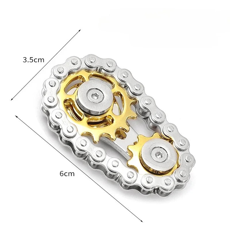 Metal Gear Chain fidget spinner. A different type of fidget and stim toy. Cool and satisfying.