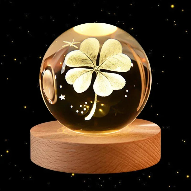 Illuminate you desk, bookshelf or night stand with one of these cool 6cm 3D Crystal globe lights. Choose from a variety of themes such as the Moon, Saturn, the Galaxy and the Solar System.
