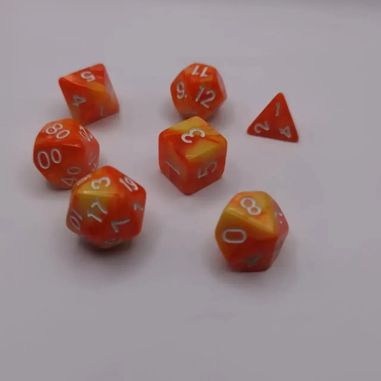 7pcs Set Dual Color Polyhedral Dice Number Dice Kit DND Dice Set for TRPG RPG COC D20 D12 D10 D8 D6 D4 Board Game Running Group