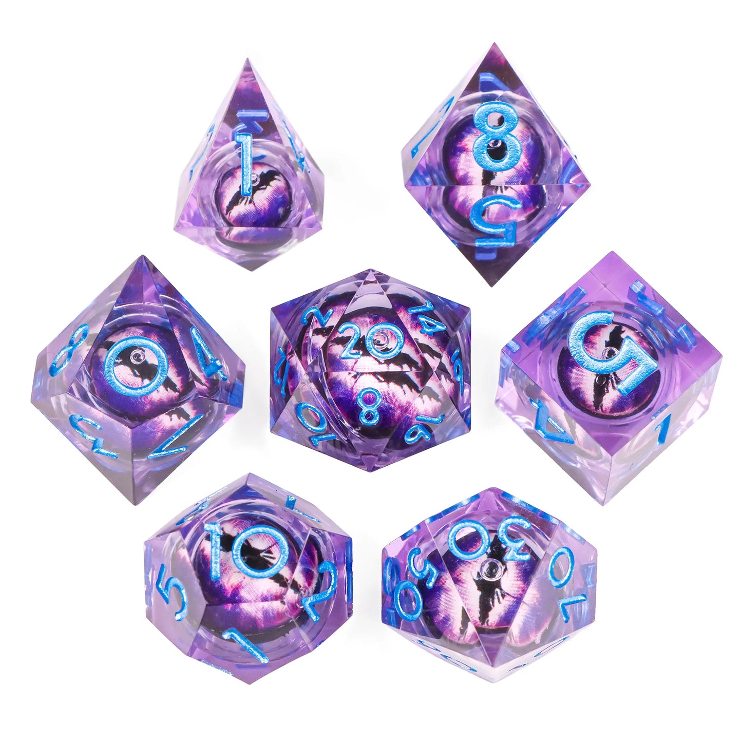Liquid Core Dragon Eye Dice sets. Choose from a variety of colours!