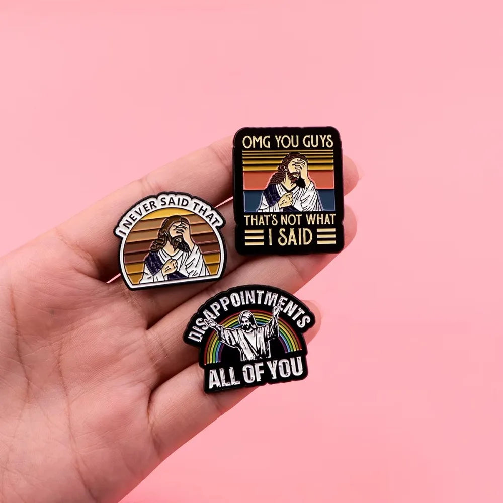 Irreverent Jesus Pins. For those who like to give a bit of cheek to our Christian neighbours.
