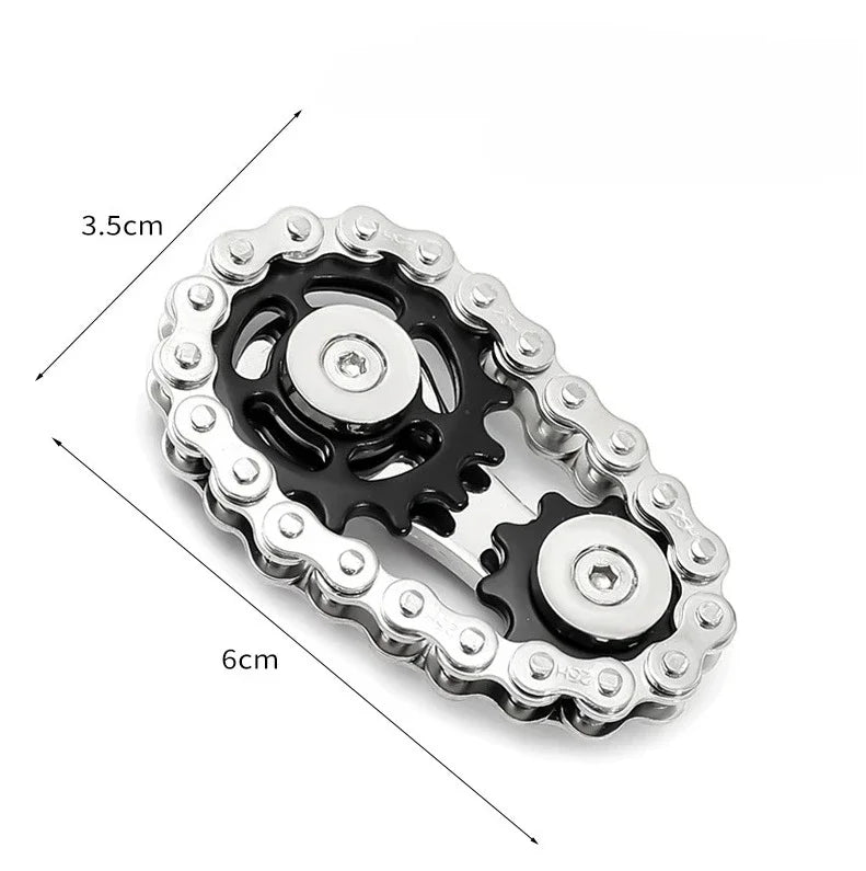 Metal Gear Chain fidget spinner. A different type of fidget and stim toy. Cool and satisfying.