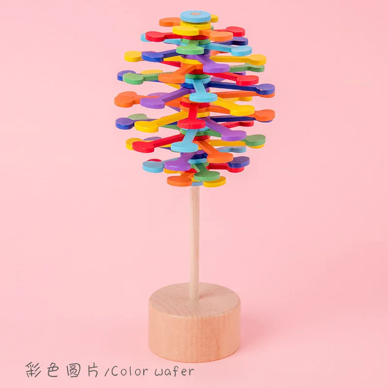 Wooden Spiral Tree toy. Great for kids and adults. Cool fidget and dexterity toy. Choose from a three colour themes.