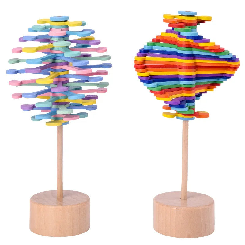 Wooden Spiral Tree toy. Great for kids and adults. Cool fidget and dexterity toy. Choose from a three colour themes.