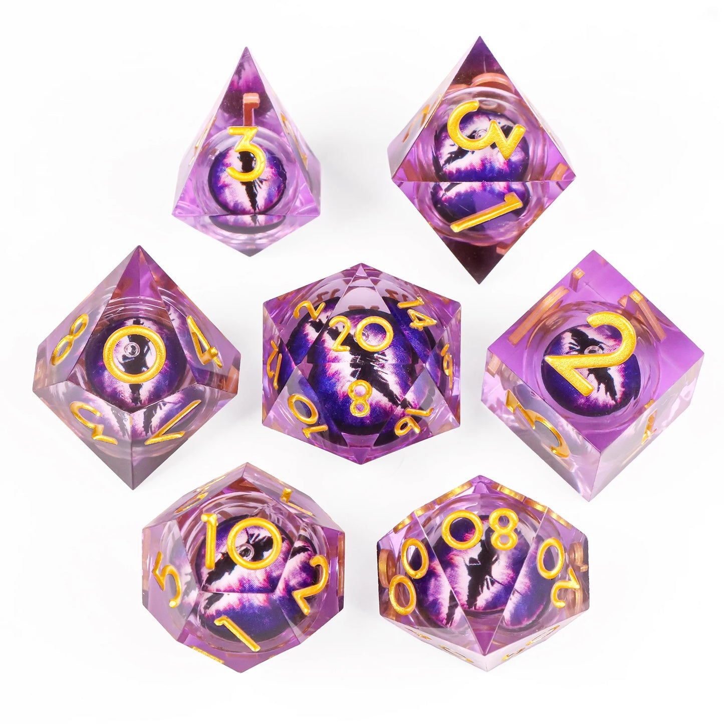 Liquid Core Dragon Eye Dice sets. Choose from a variety of colours!
