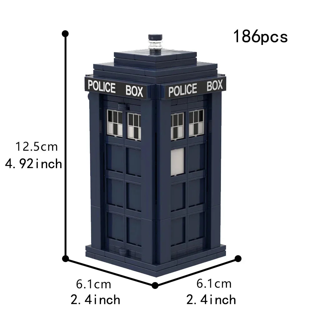 Dr Who TARDIS Brick set. Please note that this set does not come as a box set and will have PDF or digital instructions for assembly.