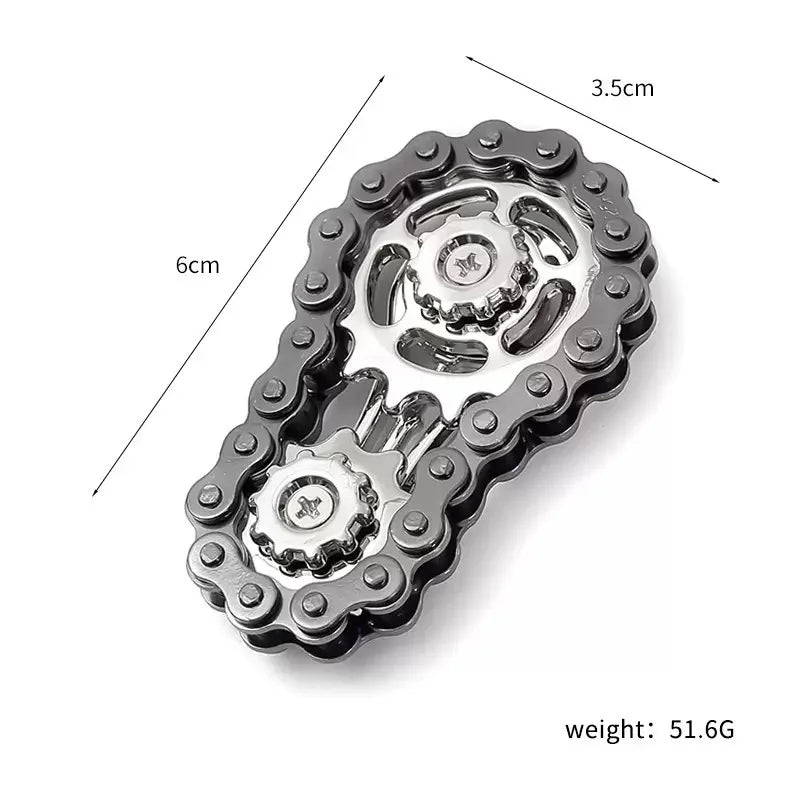 Metal Gear Chain fidget spinner. A different type of fidget and stim toy. Cool and satisfying.