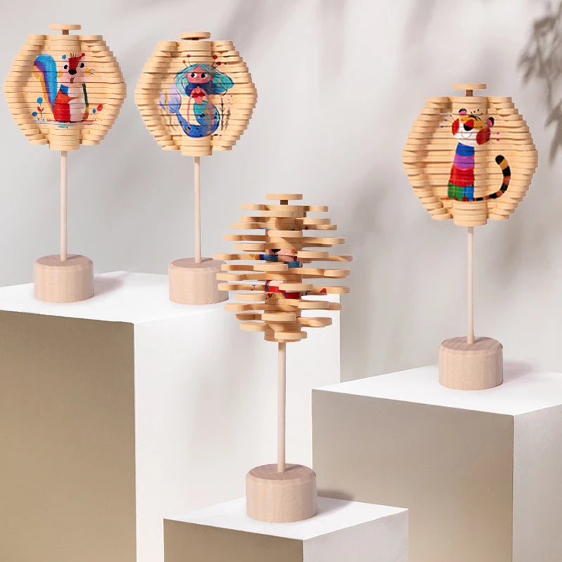 Small Wooden Spiral Tree Toy with character theme. Great for kids and adults alike. Choose from a variety of characters.