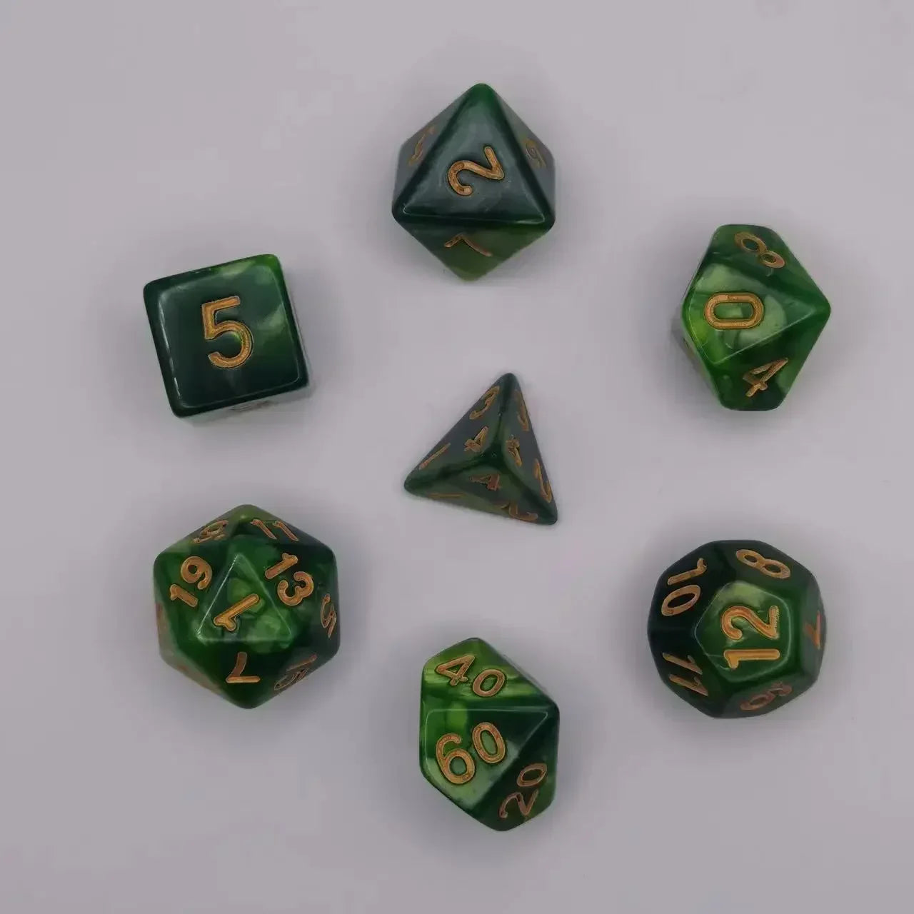 7pcs Set Dual Color Polyhedral Dice Number Dice Kit DND Dice Set for TRPG RPG COC D20 D12 D10 D8 D6 D4 Board Game Running Group