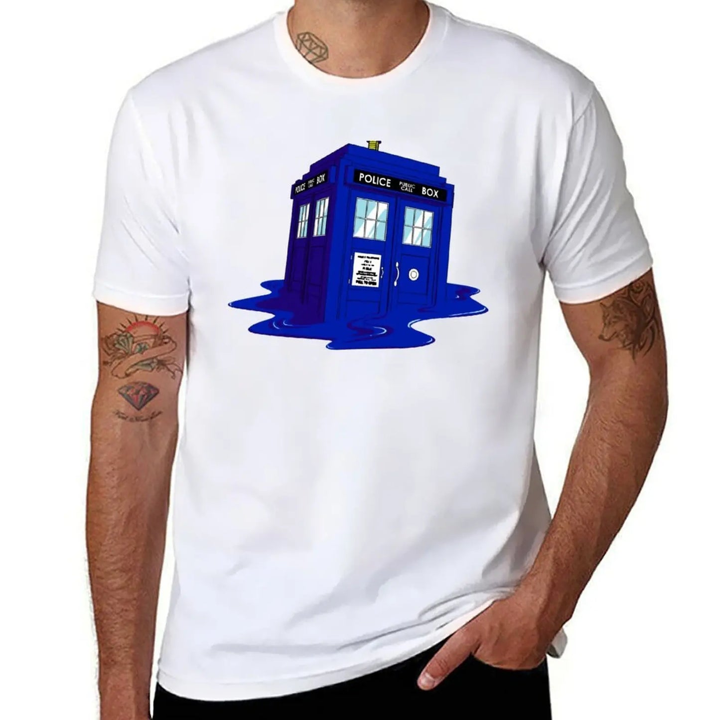 Dr Who Melting Time Machine T-Shirt.