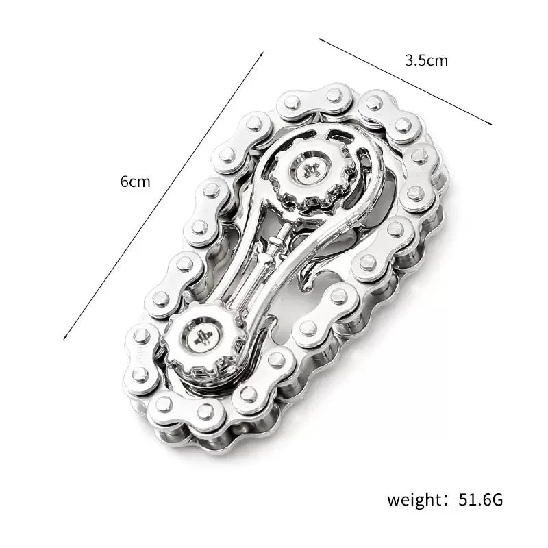 Metal Gear Chain fidget spinner. A different type of fidget and stim toy. Cool and satisfying.
