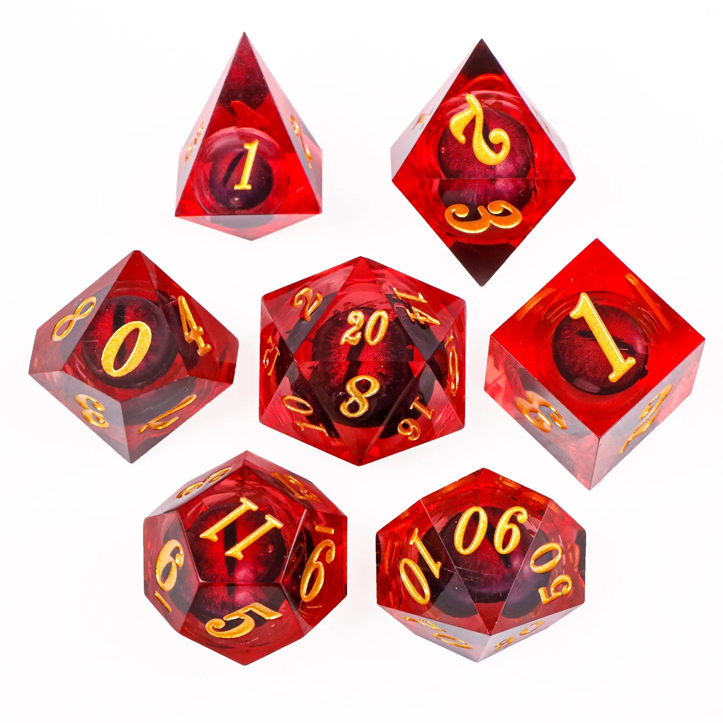 Liquid Core Dragon Eye Dice sets. Choose from a variety of colours!