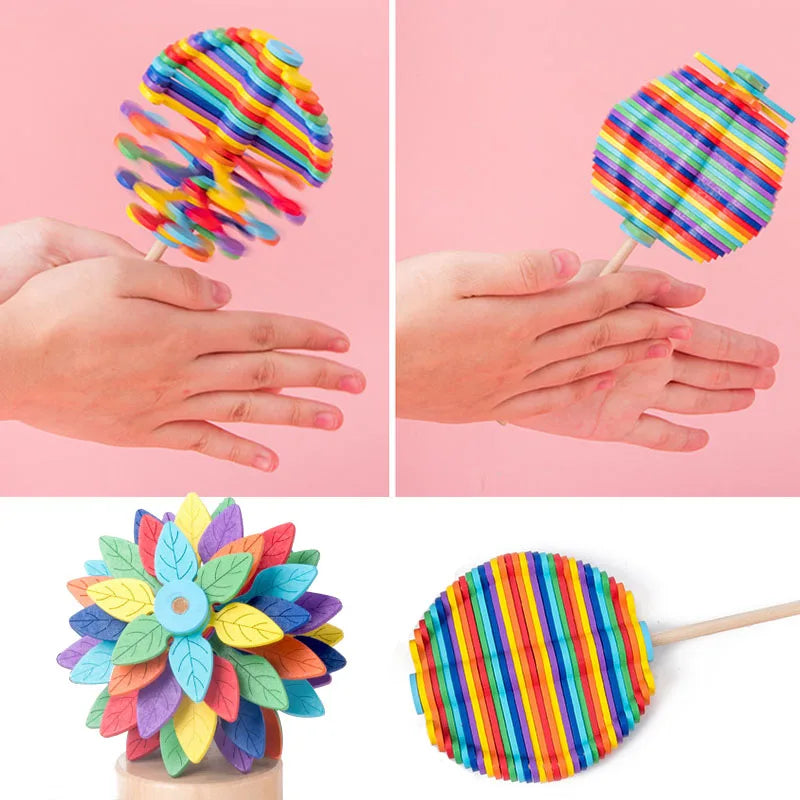 Wooden Spiral Tree toy. Great for kids and adults. Cool fidget and dexterity toy. Choose from a three colour themes.