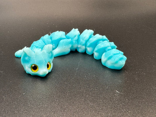 Blue 3D printed cat