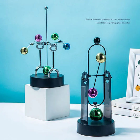 Electro magnetic perpetual motion desktop ornaments. A must have for the office desk.