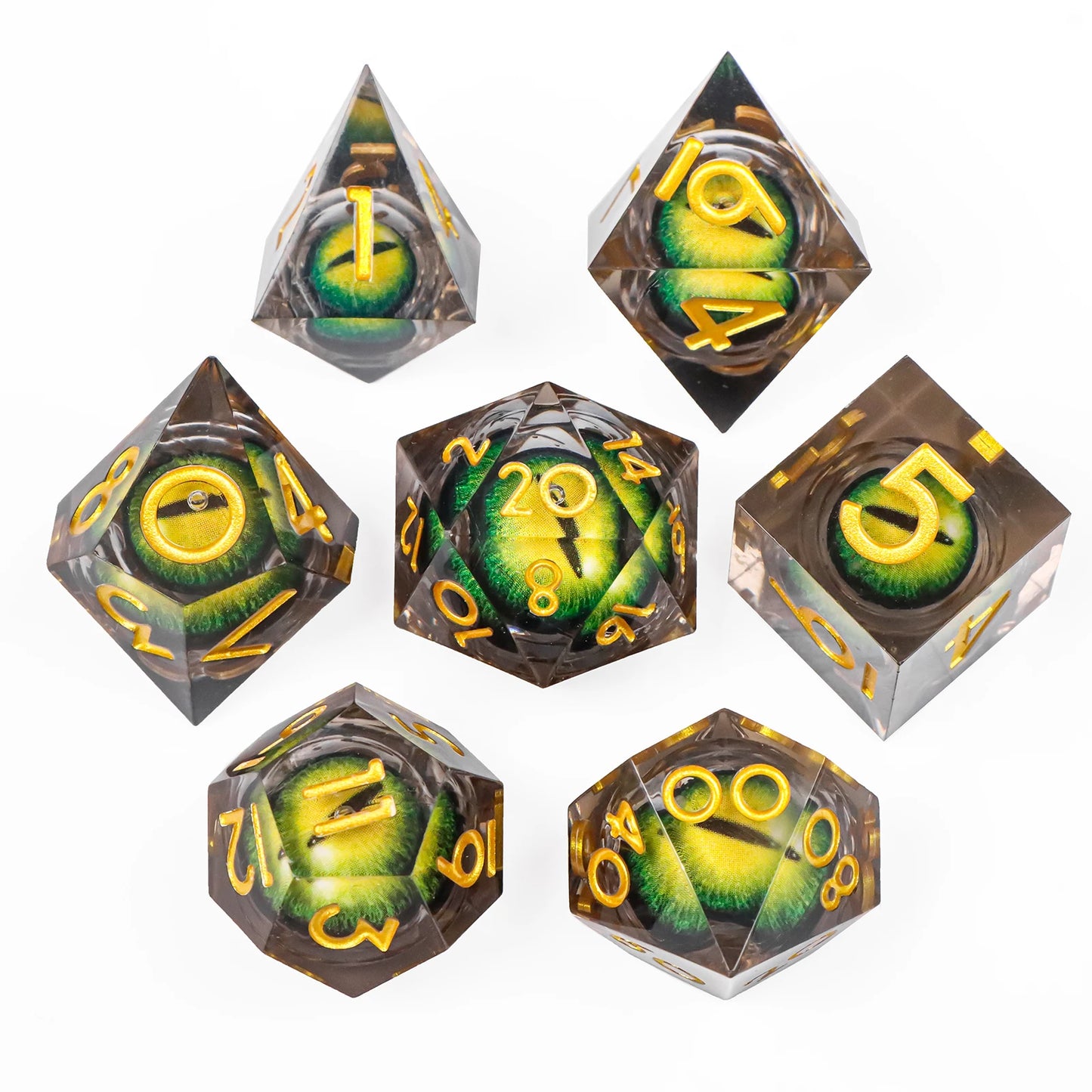 Liquid Core Dragon Eye Dice sets. Choose from a variety of colours!