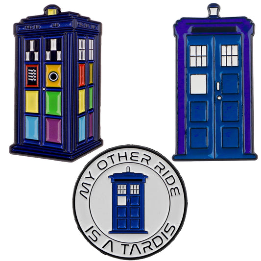 Dr Who TARDIS pins for the Dr Who geeks in the universe!