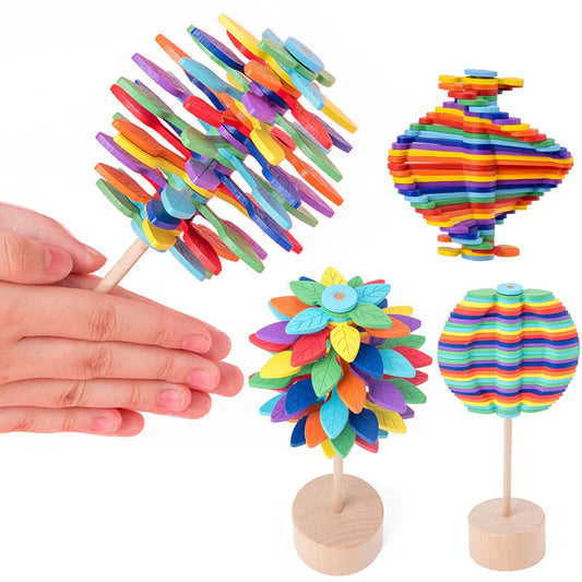 Wooden Spiral Tree toy. Great for kids and adults. Cool fidget and dexterity toy. Choose from a three colour themes.