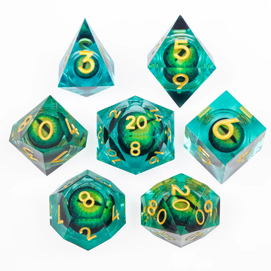 Liquid Core Dragon Eye Dice sets. Choose from a variety of colours!